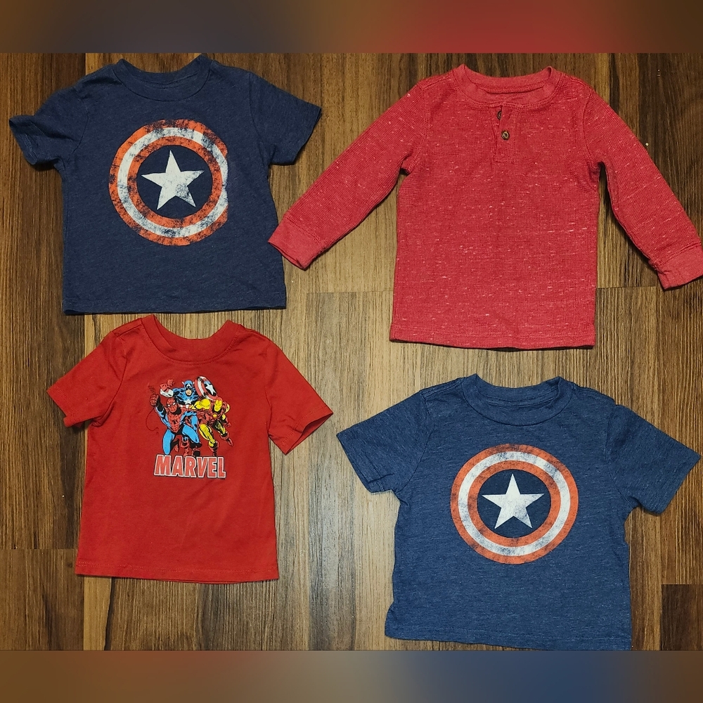 Little Boys 18-24 Month Lot of Four Tops, All Like New